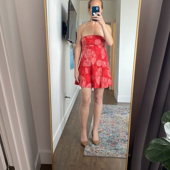 Free People Mandala Strapless‎ Back Tie Dress SZ 4 - Picture 1 of 8